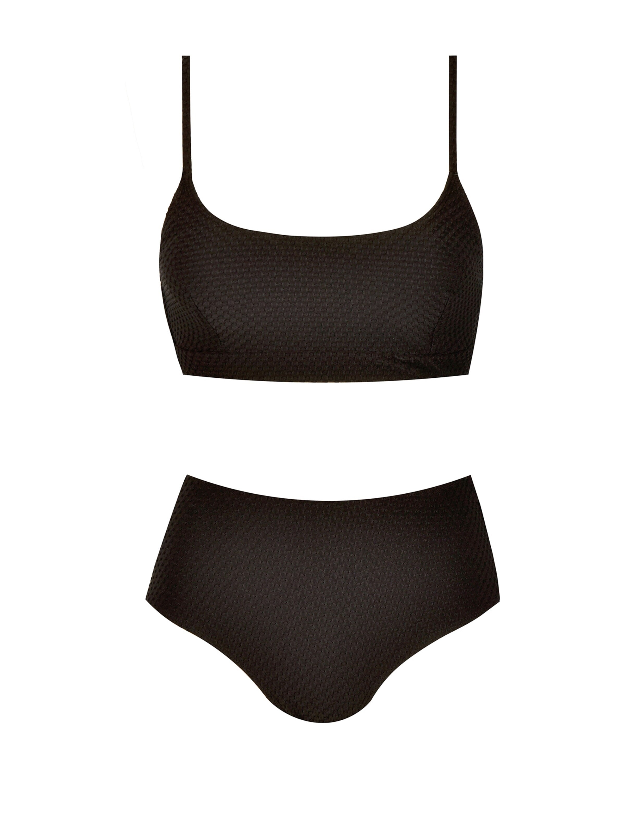 Cupshe Bustier Bikini in Schwarz: Vorderseite