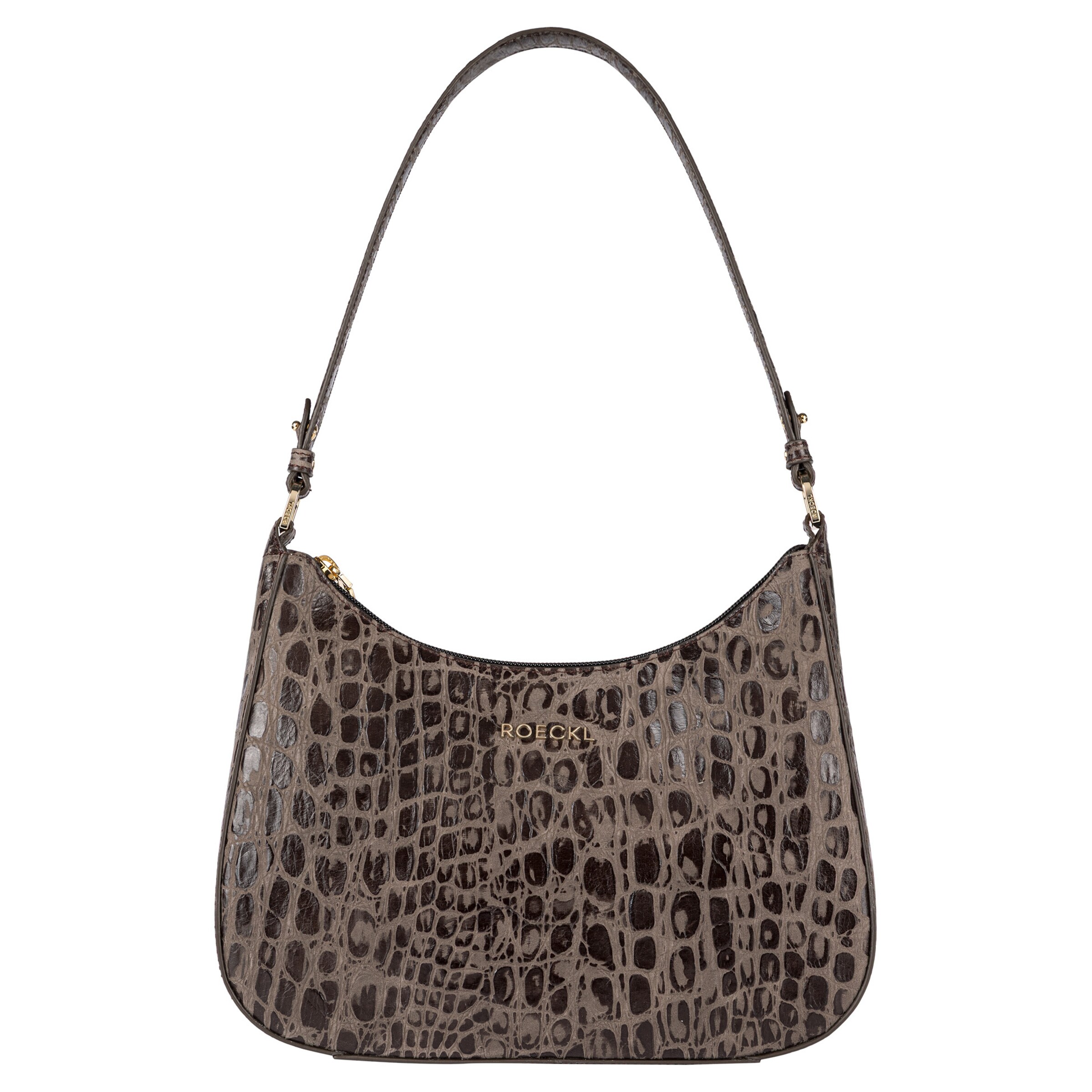 Borsa a spalla 'CLEO SCHULTERTASCHE CROCO SMALL' di Roeckl in marrone: frontale