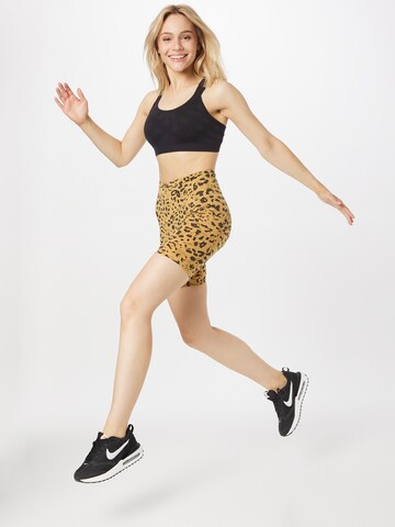 Varley Skinny Workout Pants 'Let's move' in Gold