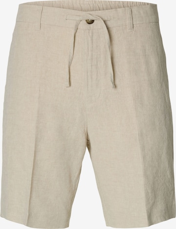 SELECTED Плиссированные брюки 'SLHLEROY' в Бежевый: спереди