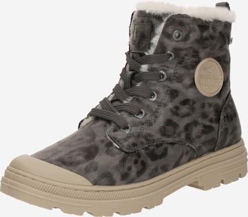 Ghete cu șireturi de la MUSTANG pe gri: față