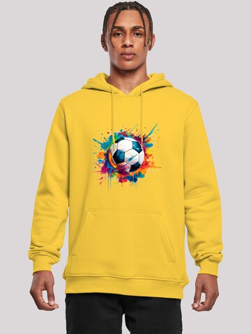 Pull-over 'Bunte Fußball Grafik' F4NT4STIC en jaune : devant