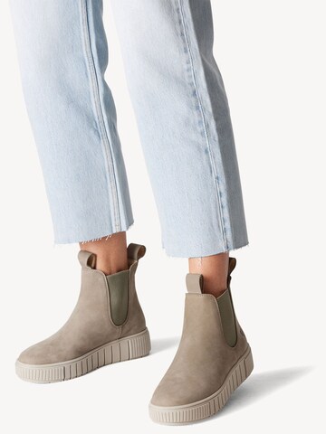 Tamaris Chelsea boots in Beige: voorkant