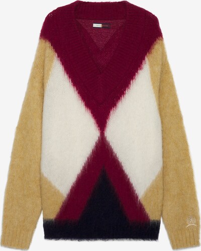 TOMMY HILFIGER Sweater 'Crest Argyle' in Cappuccino / Bordeaux / Black / White, Item view