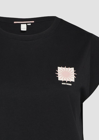 QS T-Shirt in Schwarz