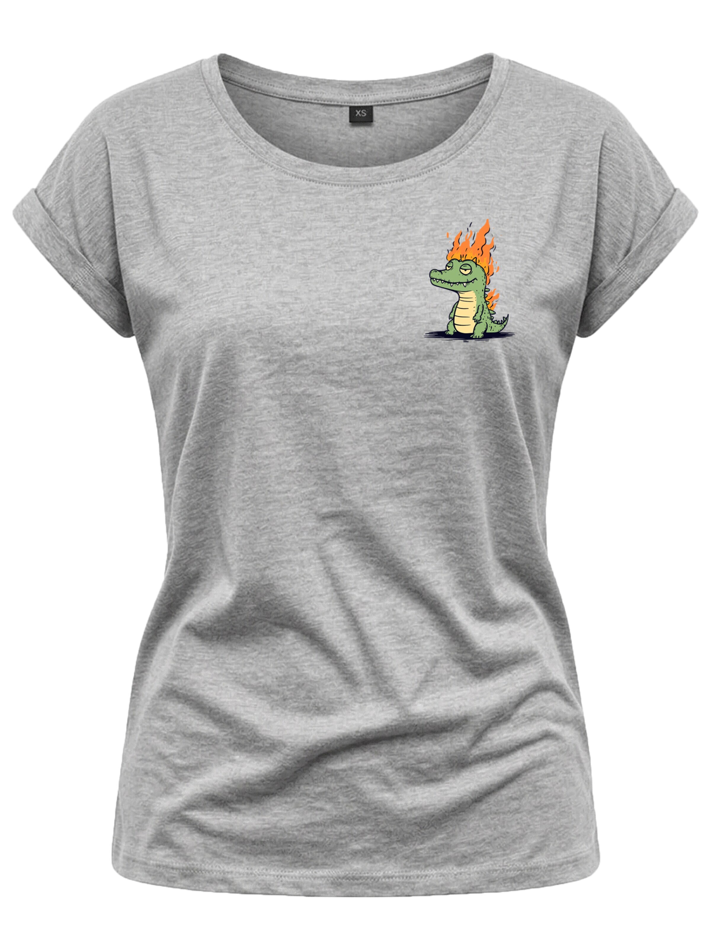 MAKAYA Shirt 'Krokodil' in Grey: front