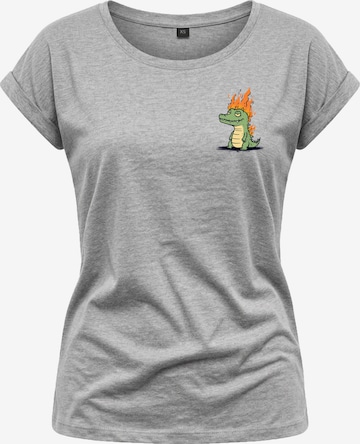 MAKAYA Shirt 'Krokodil' in Grey: front