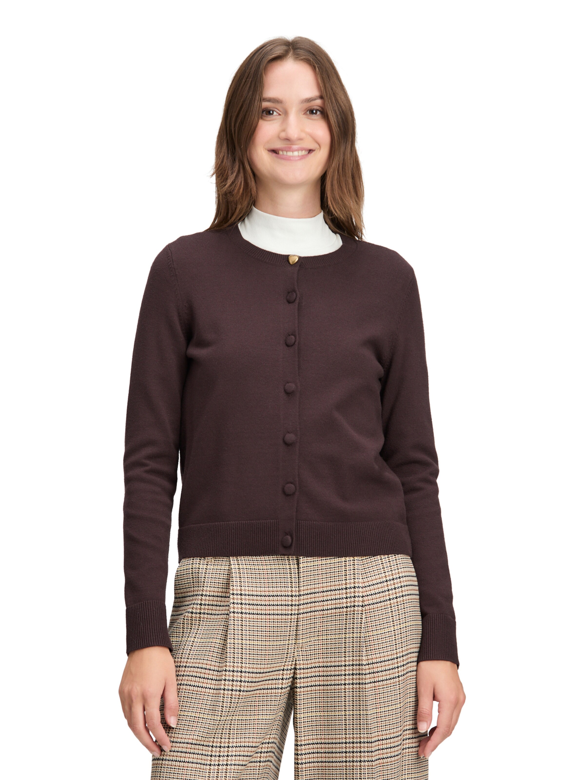 Cartoon Gebreid vest in Bruin: voorkant