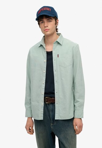 Superdry Overhemd in Groen: voorkant