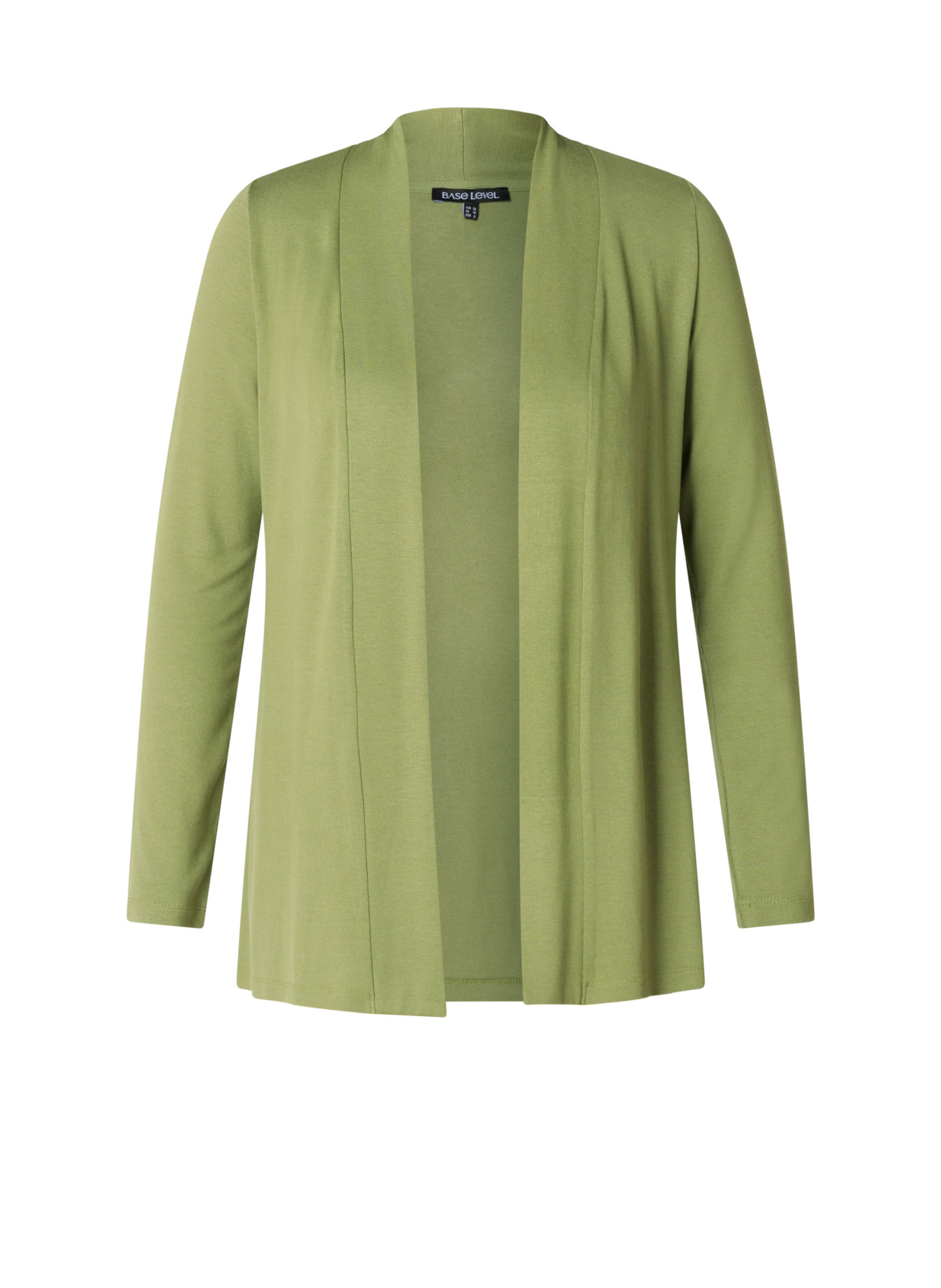 BASE LEVEL Knit Cardigan in Green: front