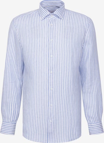 SEIDENSTICKER Slim fit Button Up Shirt 'Smart Linen' in Blue: front
