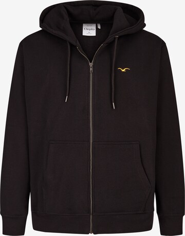 Cleptomanicx Zip-Up Hoodie 'Ligull Boxy' in Black: front