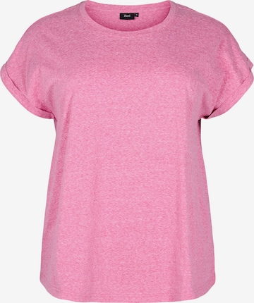 Zizzi Shirt 'VAVA' in Pink: Vorderseite