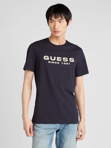 T-Shirt GUESS en bleu : devant