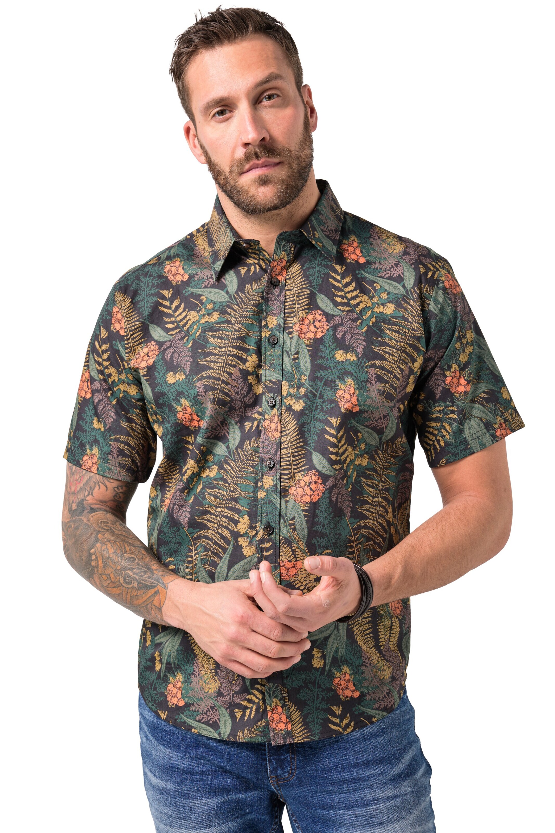 JP1880 Regular Fit Hemd in Braun: Vorderseite