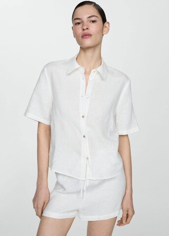 MANGO Pajama Shirt 'Sandra' in White: front