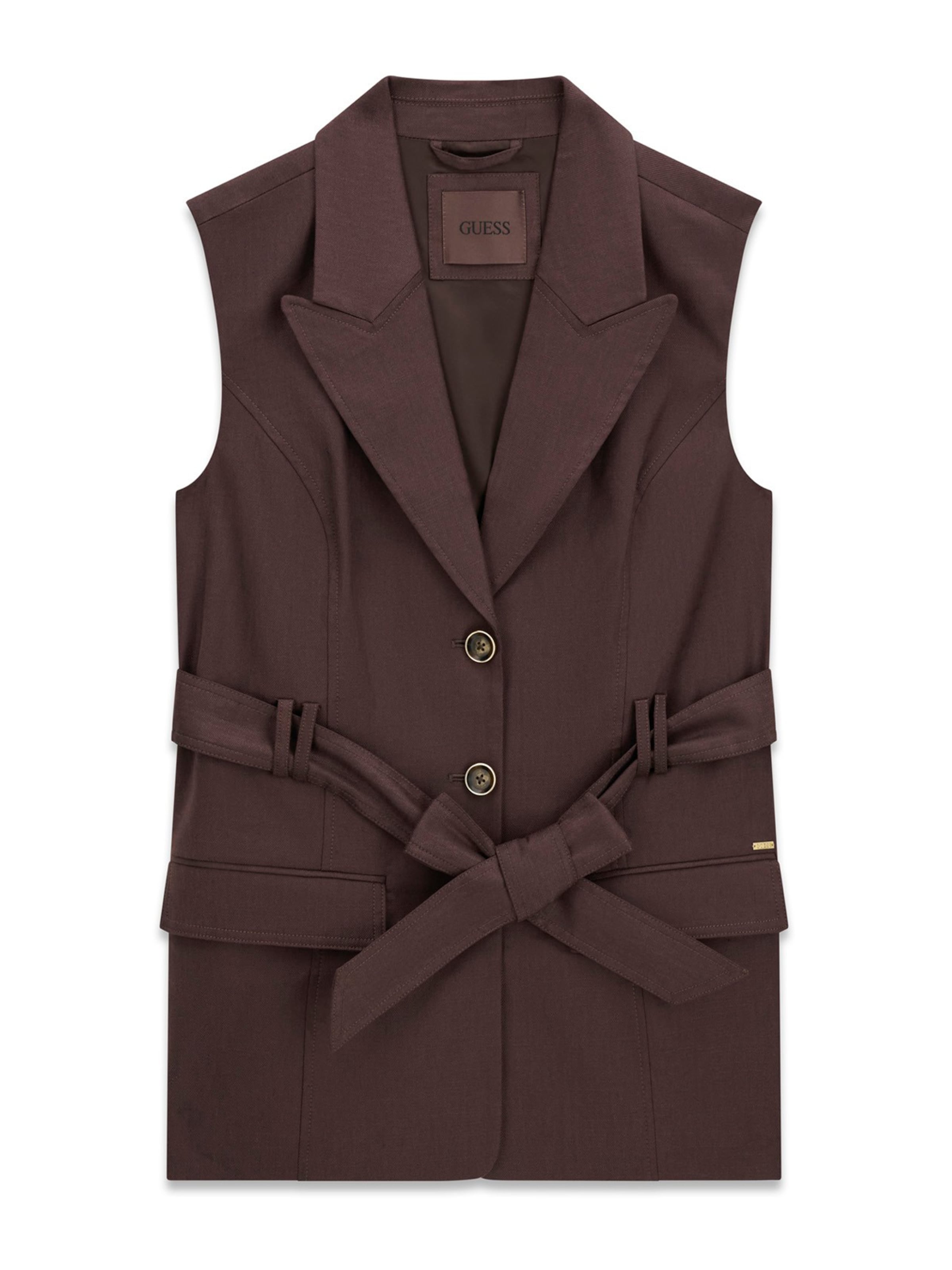 GUESS Мъжка елек за костюм 'CARLA' в кафяво: отпред