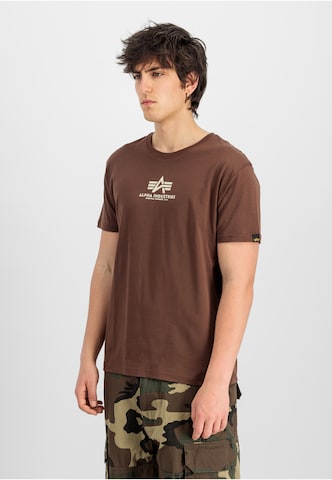 T-Shirt ALPHA INDUSTRIES en marron : devant
