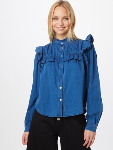 QS Bluse in Blau: Vorderseite