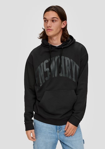 Sweat-shirt QS en noir : devant