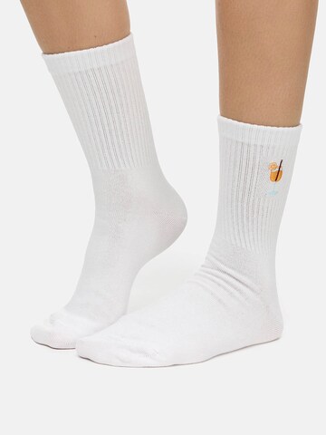 Nur Die Freizeitsocken ' Statement Socken mit Stickerei ' in Orange