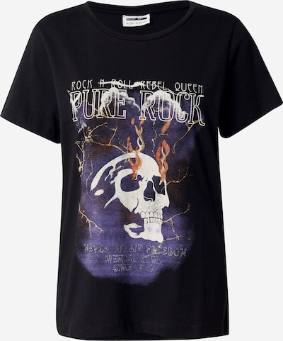 Noisy may T-shirt 'NELLY NATE' en violet foncé / orange / noir / blanc, Vue avec produit