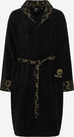 Carlo Colucci Long Bathrobe 'Raffaele' in Black: front