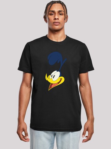 F4NT4STIC Shirt 'Looney Tunes Road Runner Face' in Black: front