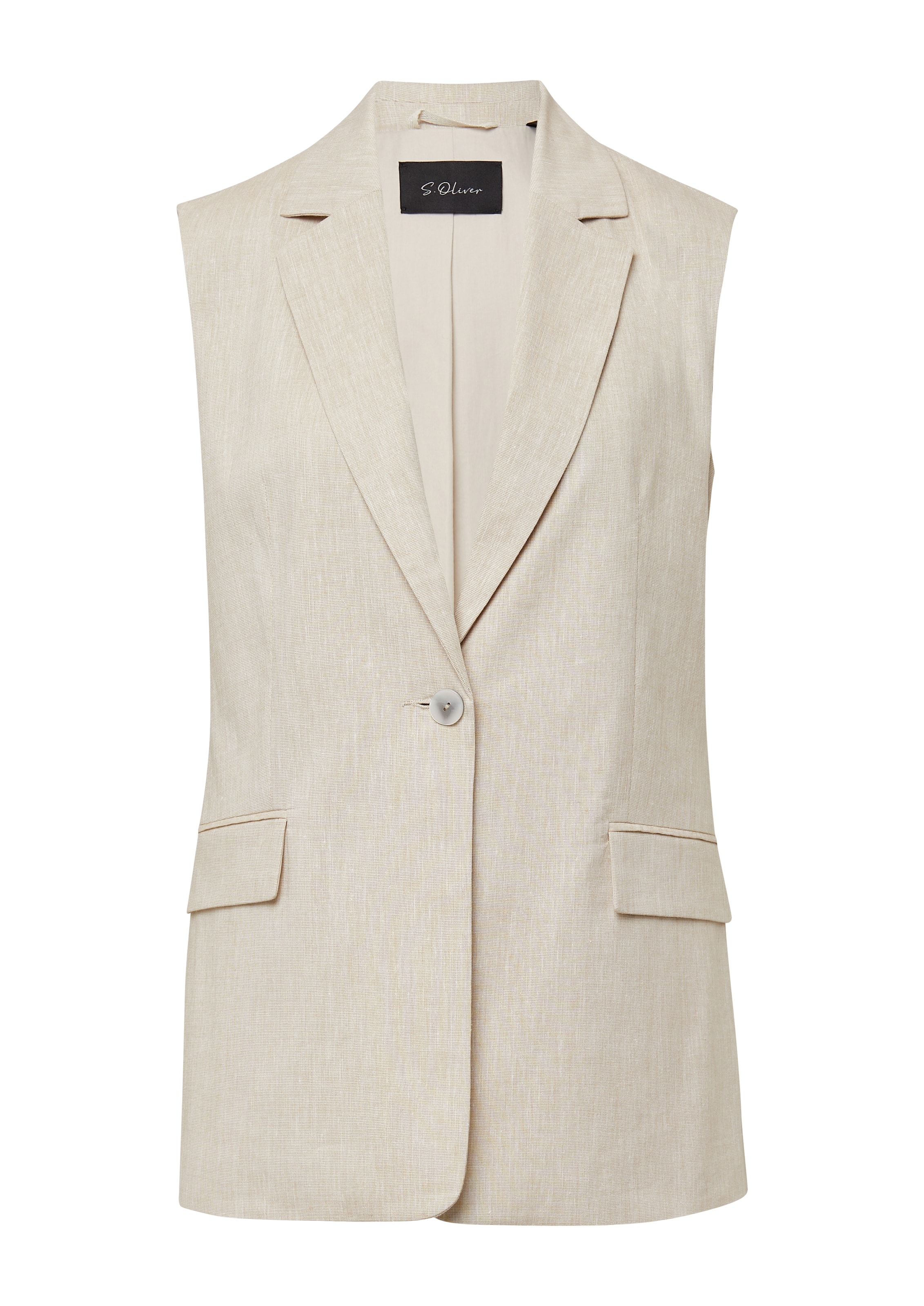 s.Oliver BLACK LABEL Weste in Beige: Vorderseite