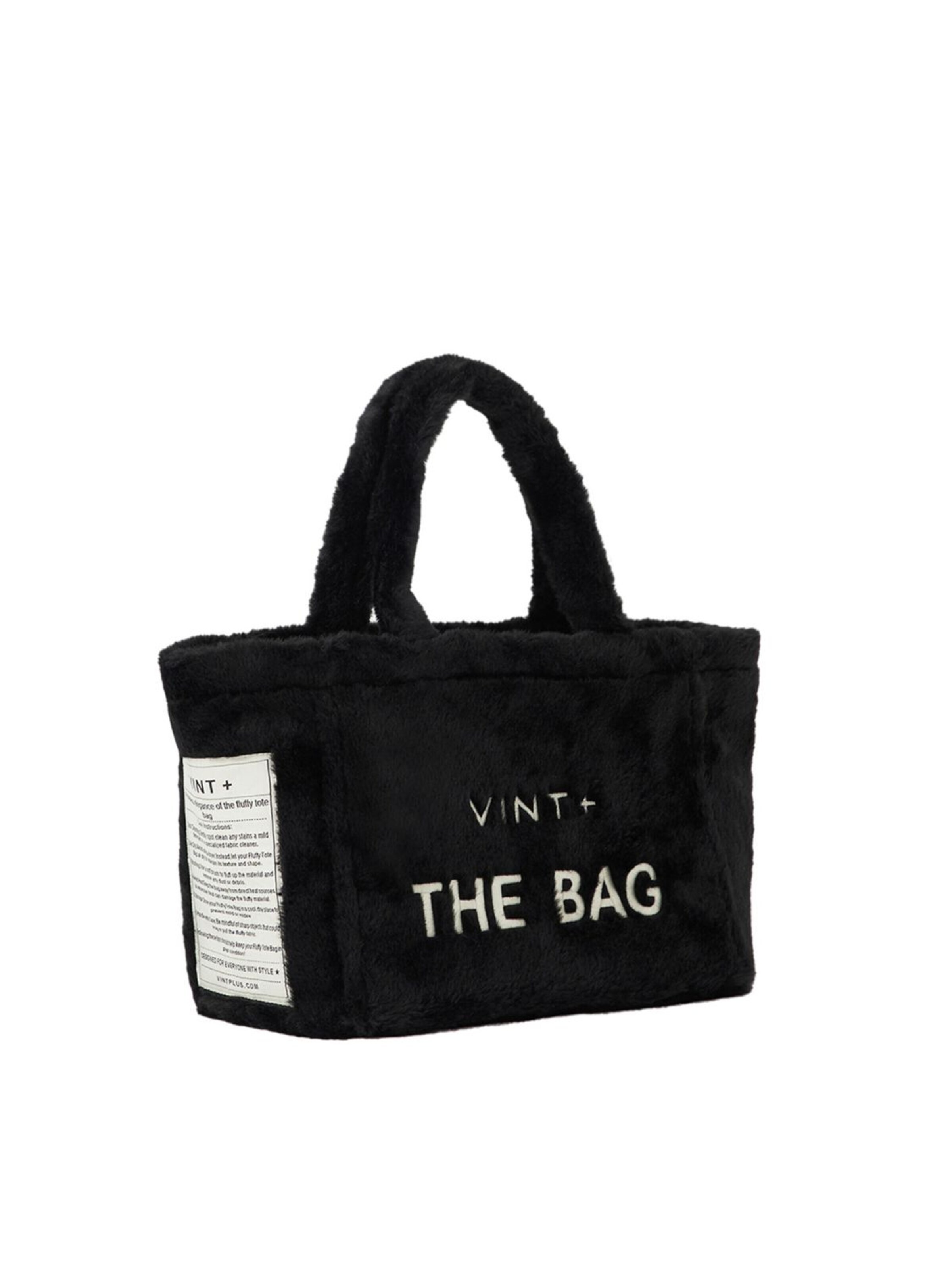 VINT+ Håndtaske 'Fluffy Bag Small' i sort