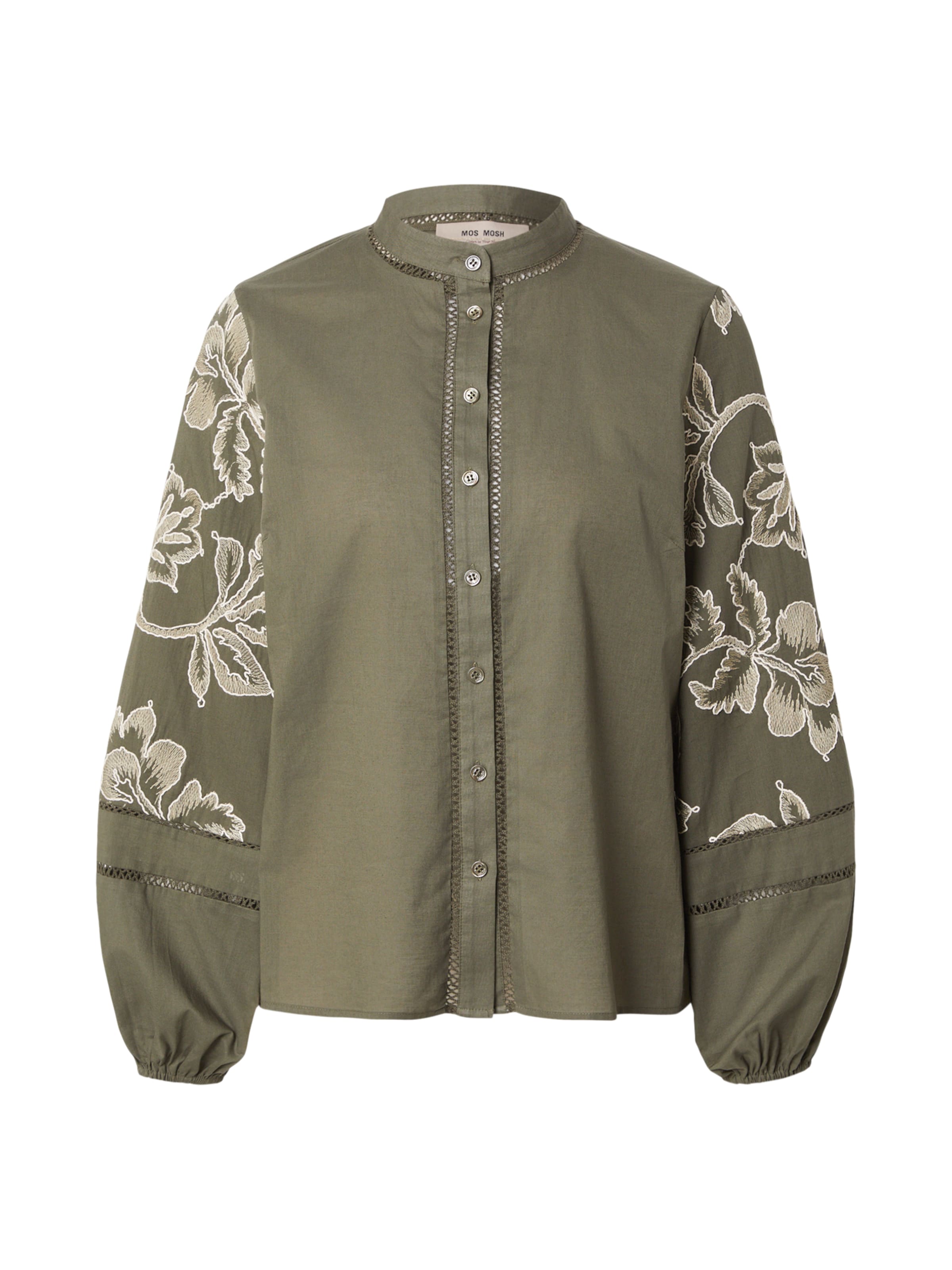 MOS MOSH Bluse 'MMLouis' in oliv / weiß, Produktansicht