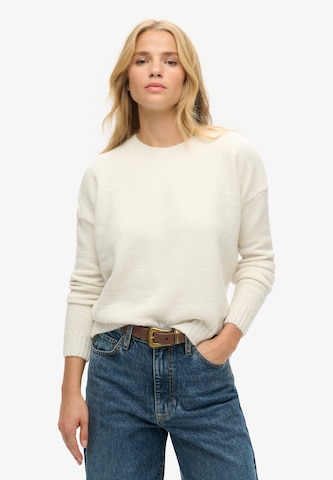 Superdry Trui 'Essential' in Wit: voorkant