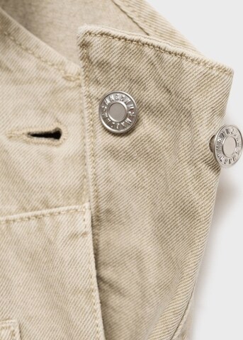 MANGO Wide Leg Latzjeans in Grau