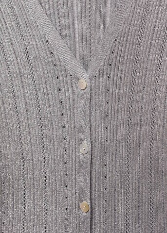 MANGO Knit Cardigan 'Aluminio' in Grey