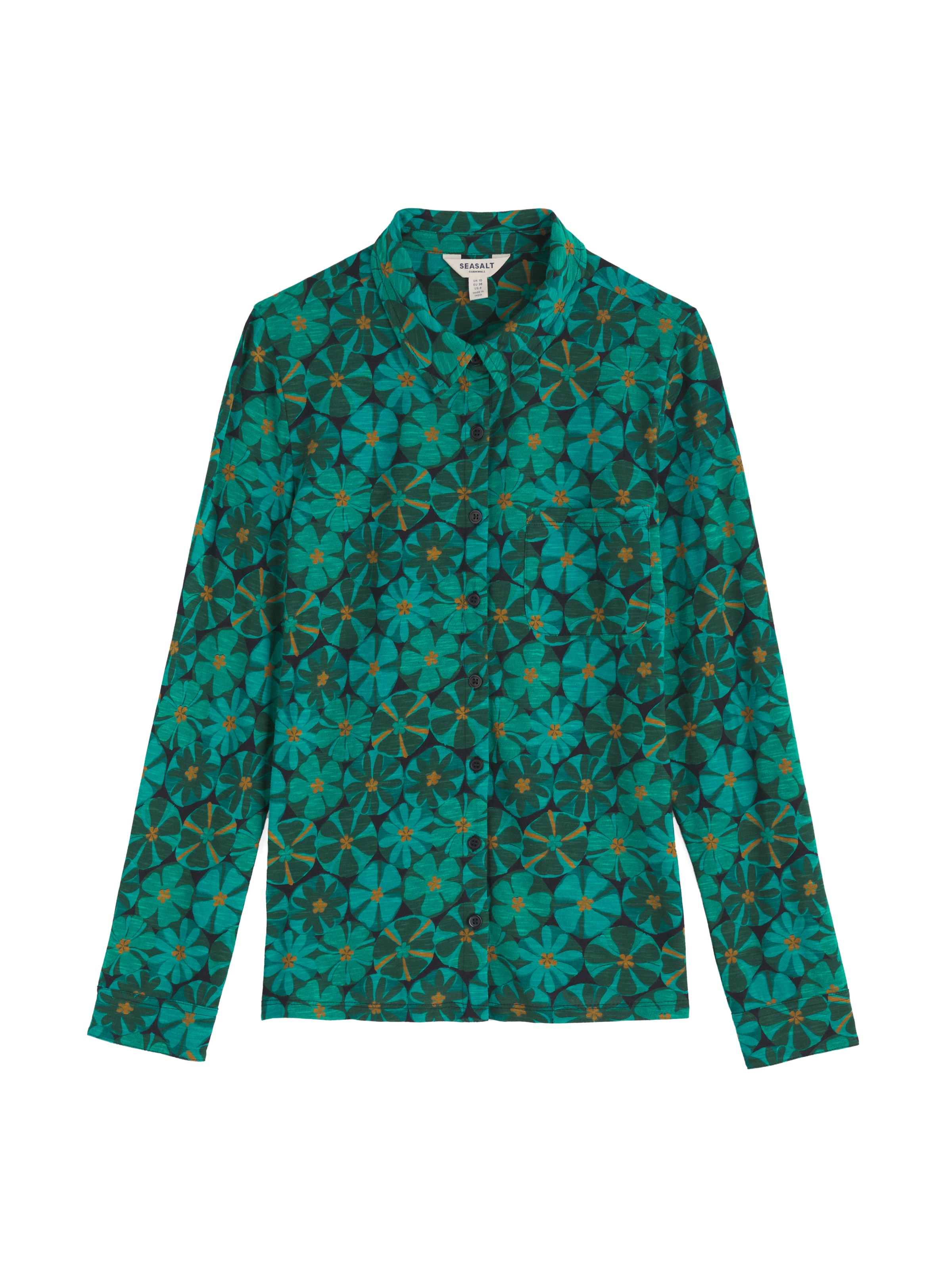 Maglietta 'Teasel Head' di Seasalt Cornwall in verde: frontale