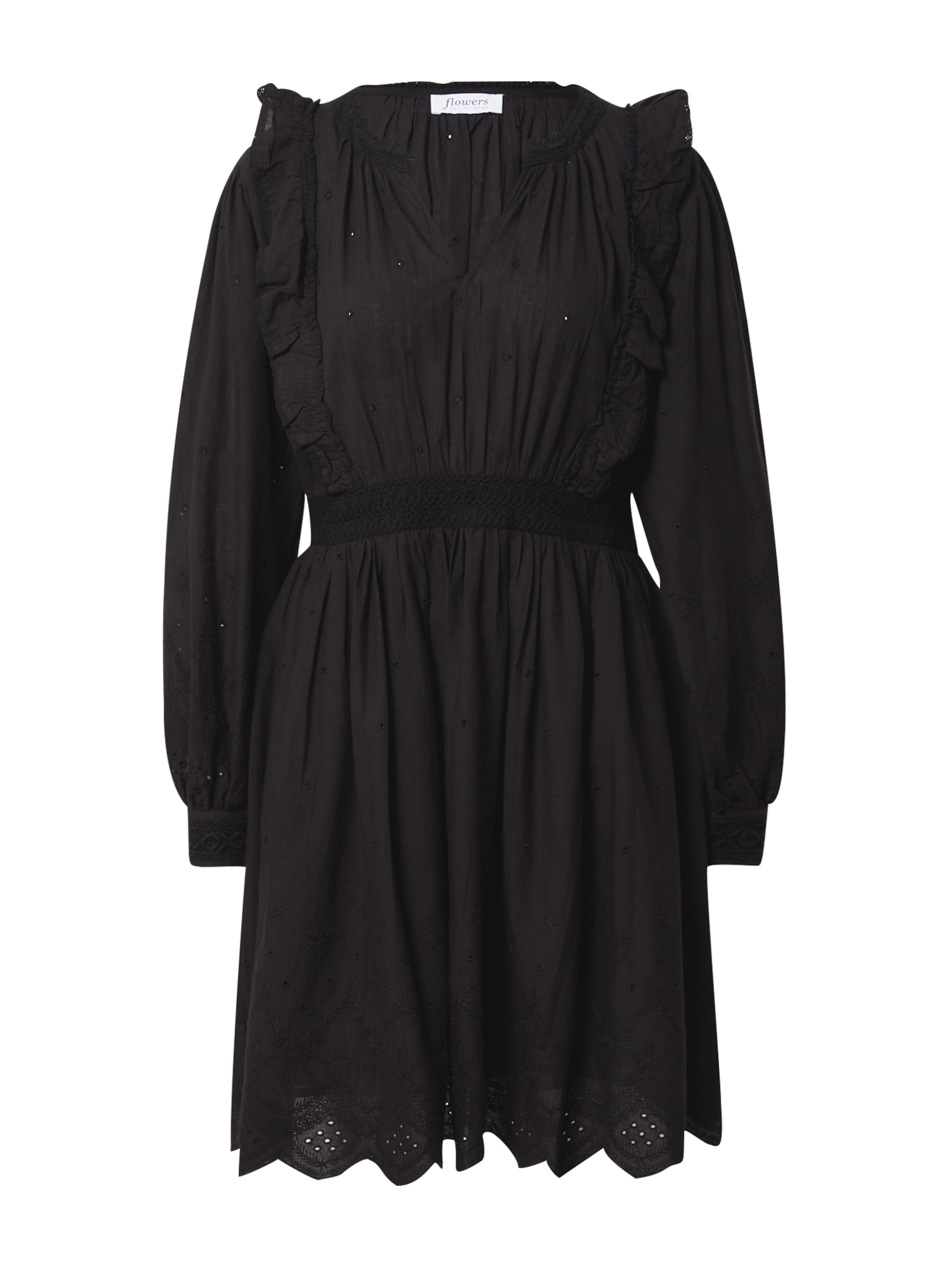 Flowers for Friends Shirt Dress 'Dobby' in Black: front