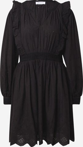 Robe-chemise 'Dobby' Flowers for Friends en noir : devant