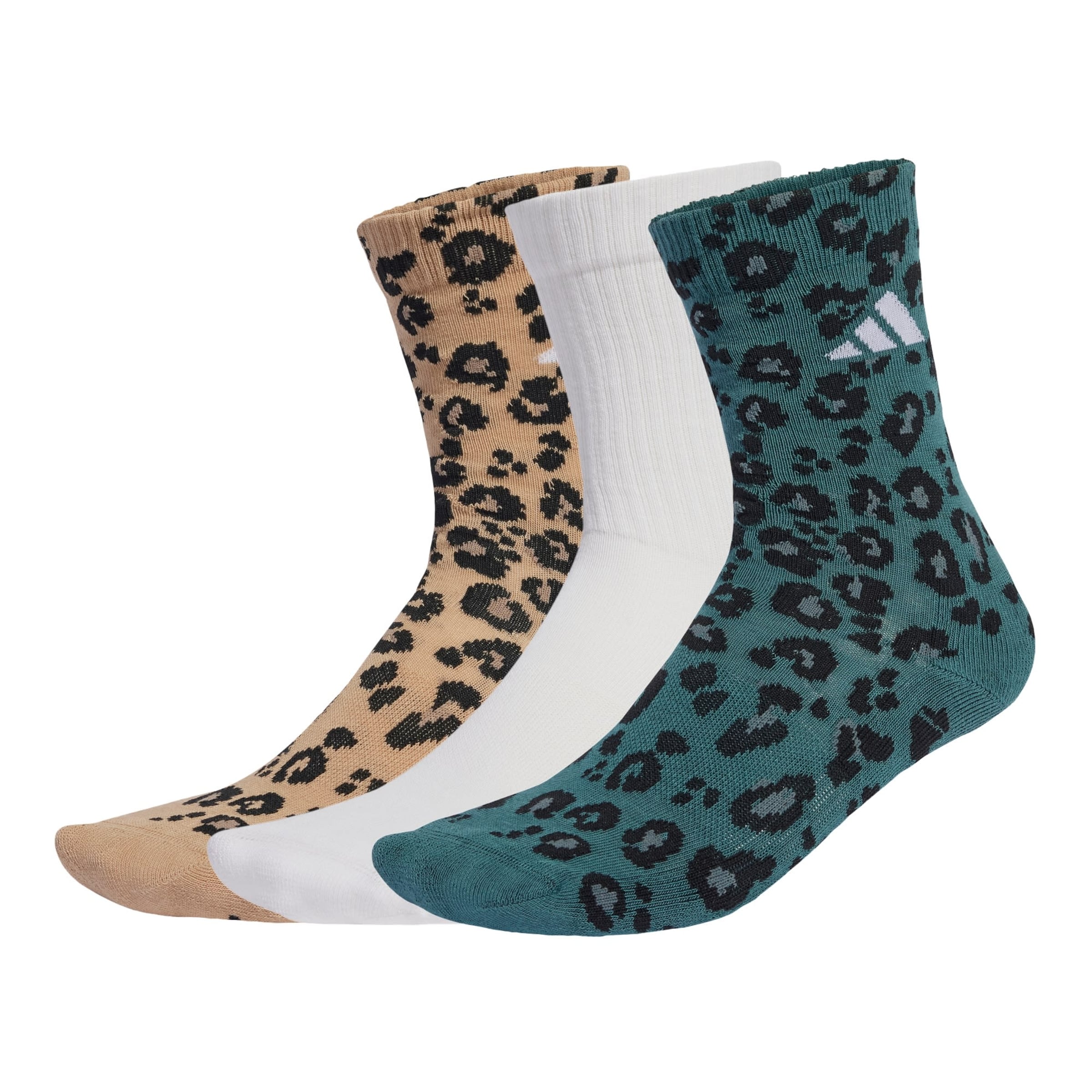 Calzino sportivo 'Leopard Print Sock 3 Pair Pack' di ADIDAS SPORTSWEAR in beige: frontale