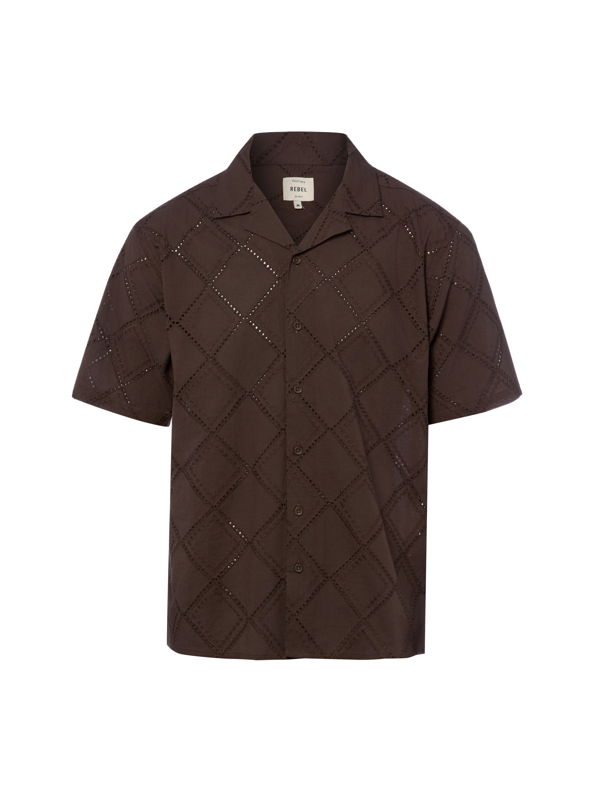 Redefined Rebel Regular fit Button Up Shirt ' Mylo ' in Brown: front