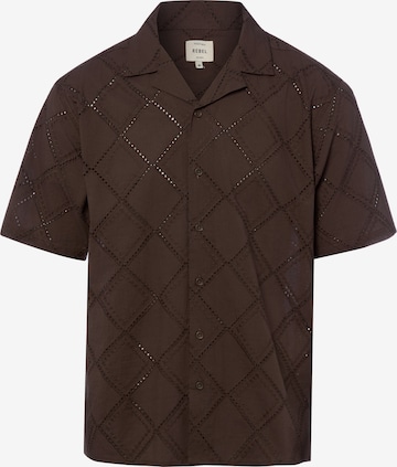 Coupe regular Chemise ' Mylo ' Redefined Rebel en marron : devant