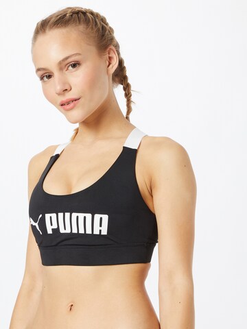 PUMA Bustier Sport bh in Zwart: voorkant