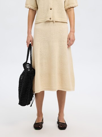 Jupe SELECTED FEMME en beige : devant