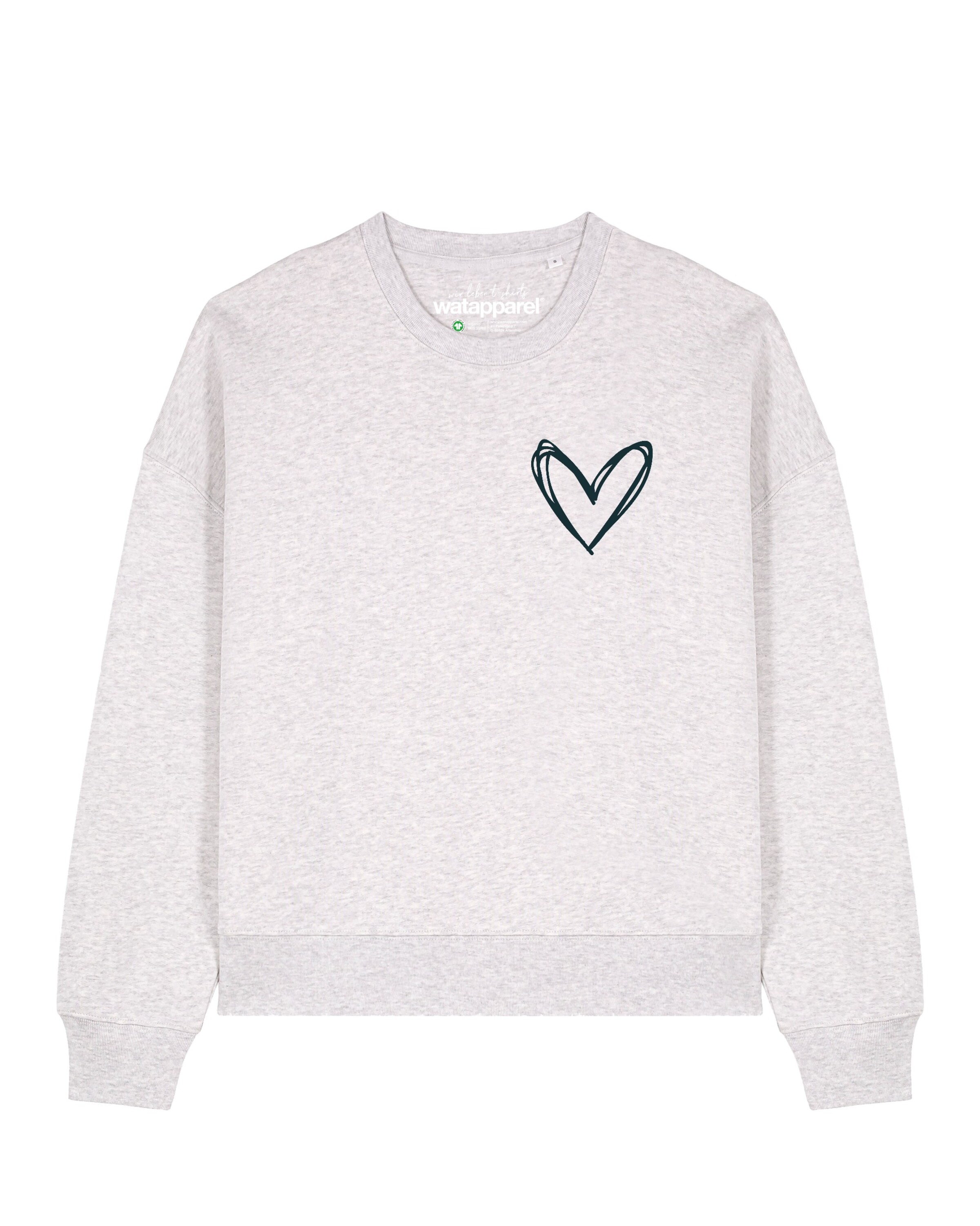Watapparel Sweatshirt ' Herzi ' in Grau: Vorderseite