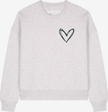 Watapparel Sweatshirt ' Herzi ' in Grau: Vorderseite