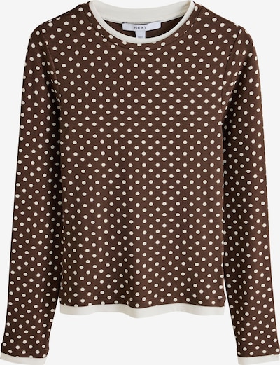 Next Shirt in XS in braun / wollweiß, Produktansicht