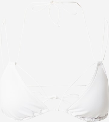 Calvin Klein Swimwear Triangle Bikini Top in White: front