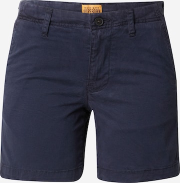 Superdry - Loosefit Calças chino 'CLASSIC' em azul: frente