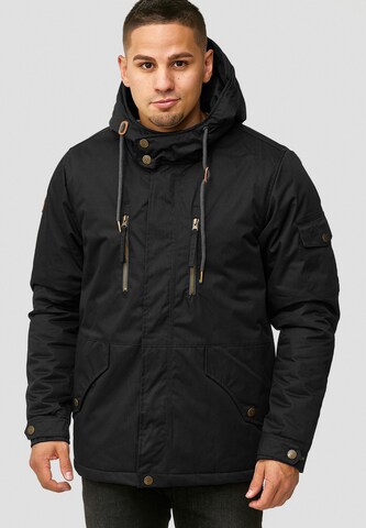 INDICODE JEANS Winterjacke 'Elmhurts' in Schwarz: predná strana