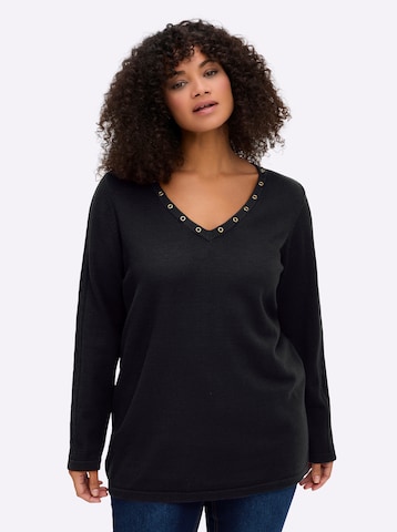 SHEEGO Svetr – černá: přední strana