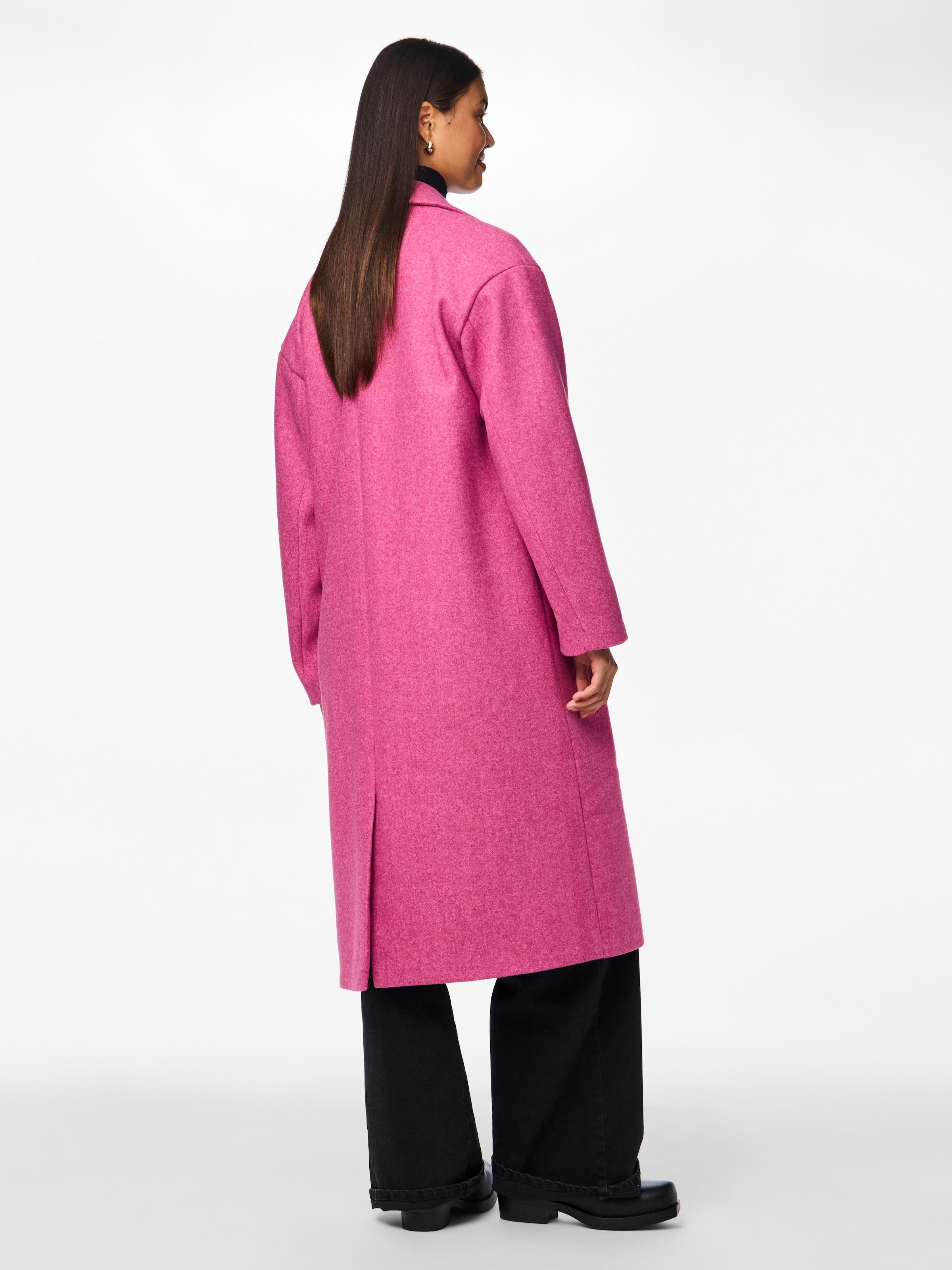 PIECES Between-Seasons Coat 'PCJili' in Dark Pink | ABOUT YOU